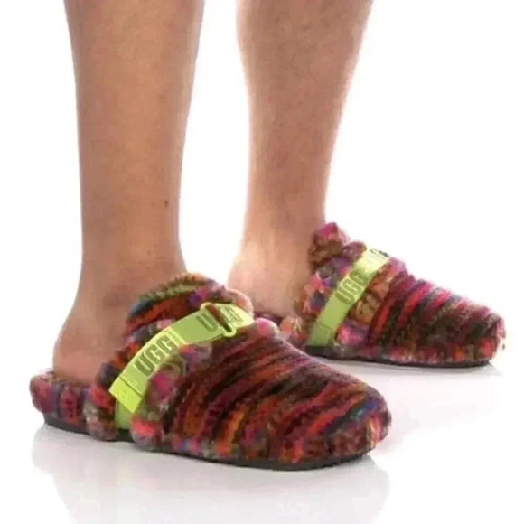 UGG Fluff It Pixelate Mens 10 Soft Slide Slip On Casual Slipper Shoes Vegan NEW main image 11
